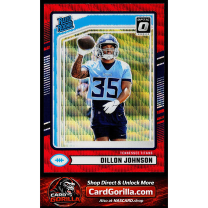2024 Donruss #399 Dillon Johnson Optic Rated Rookies Preview Red Wave