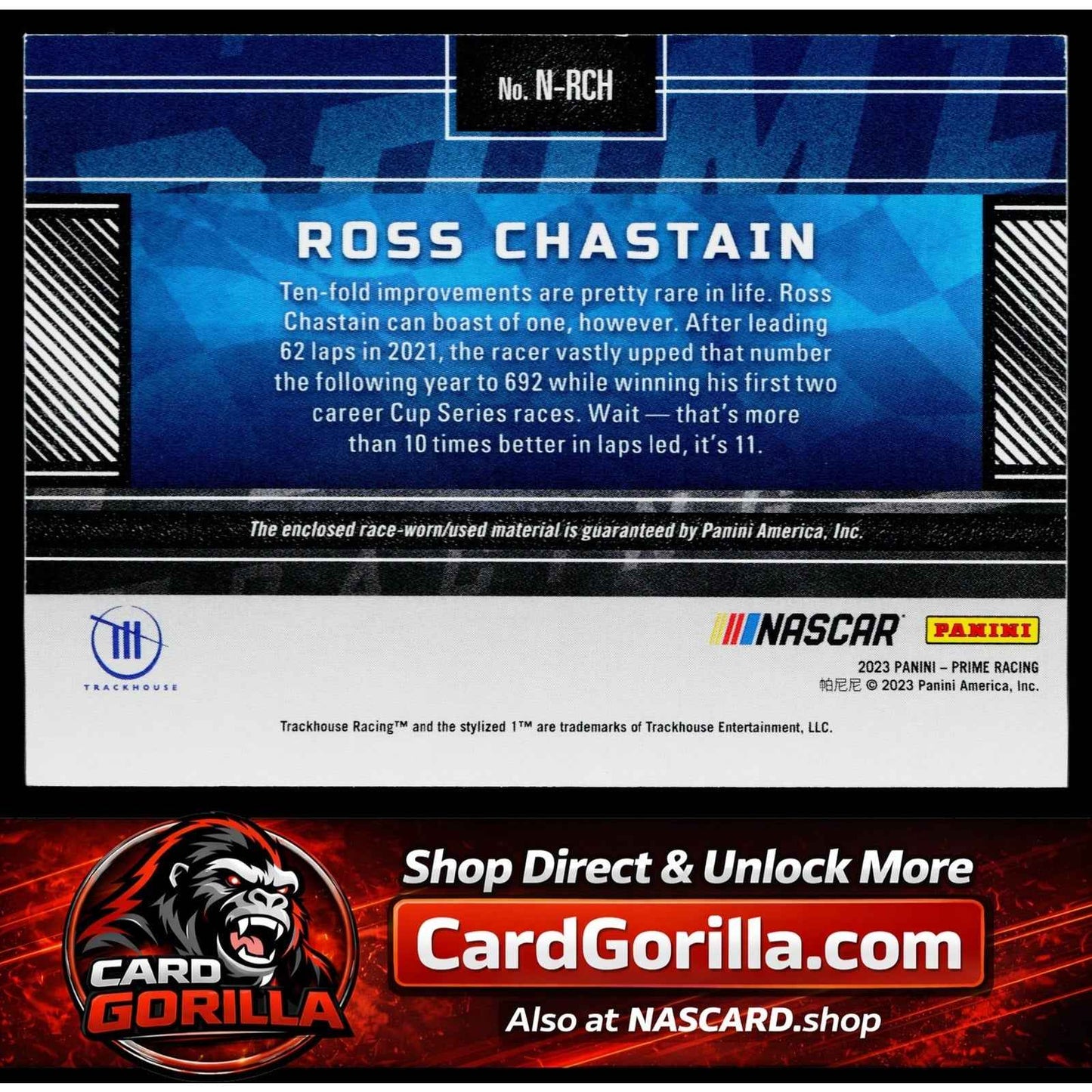 2023 Panini Prime #N-RCH Ross Chastain Names Firesuits #/99