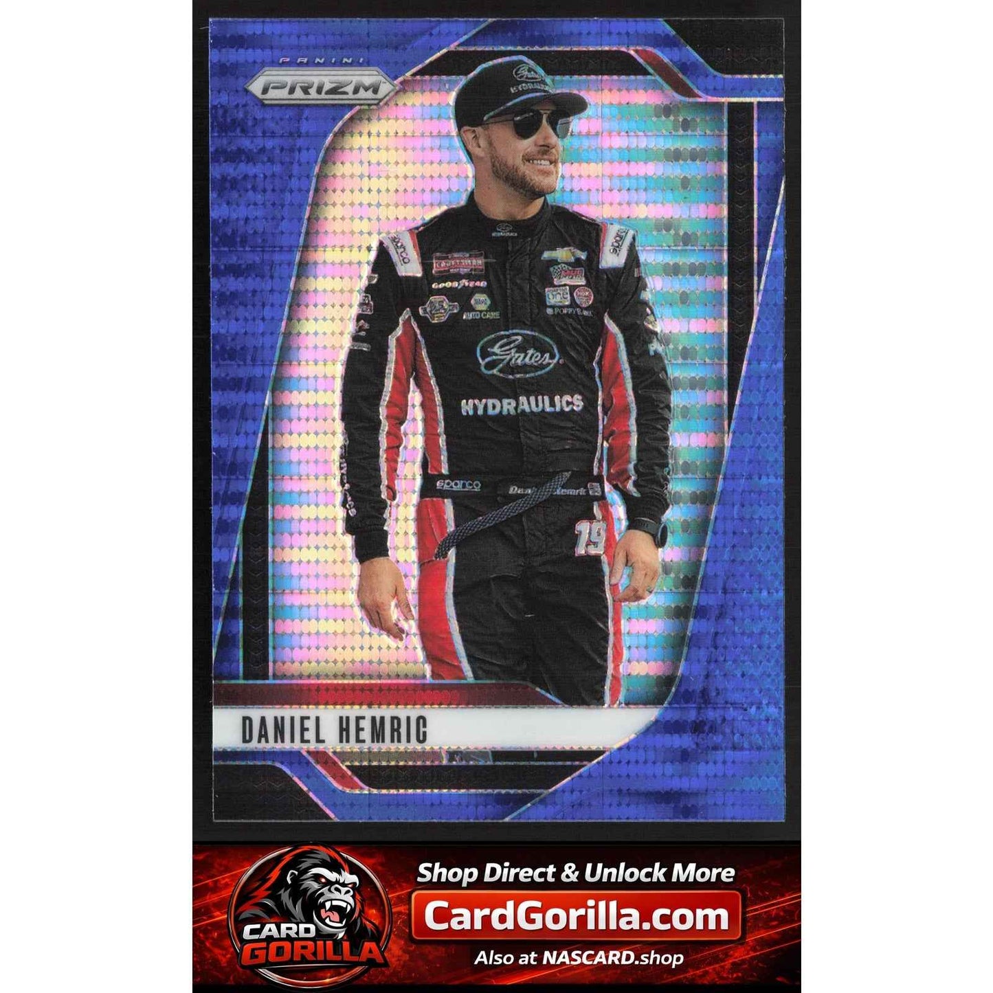 2025 Panini Prizm #42 Daniel Hemric Blue Pulsar #/75