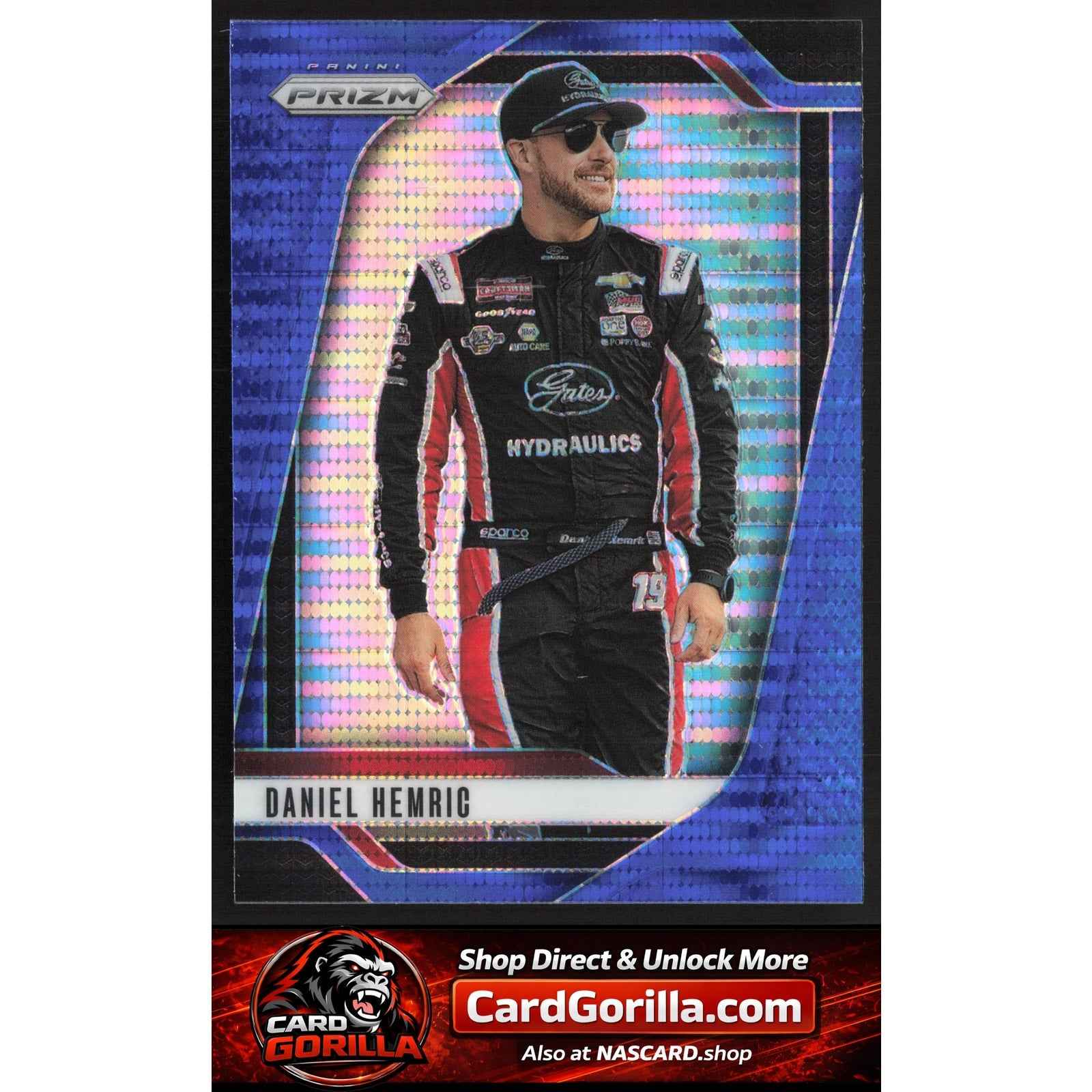 2025 Panini Prizm #42 Daniel Hemric Blue Pulsar #/75