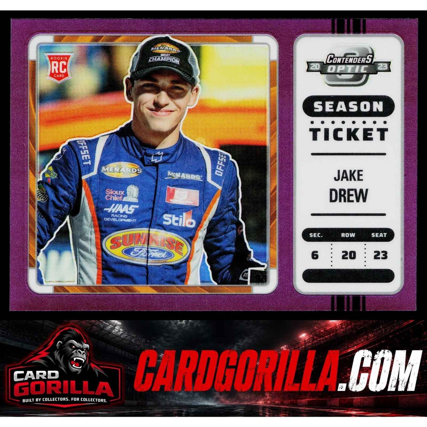 2023 Panini Chronicles #17 Jake Drew Contenders Optic Purple #/25