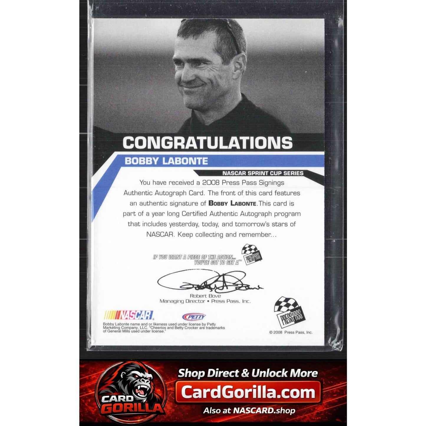 2008 Press Pass #NNO Bobby Labonte Signings Blue #/25