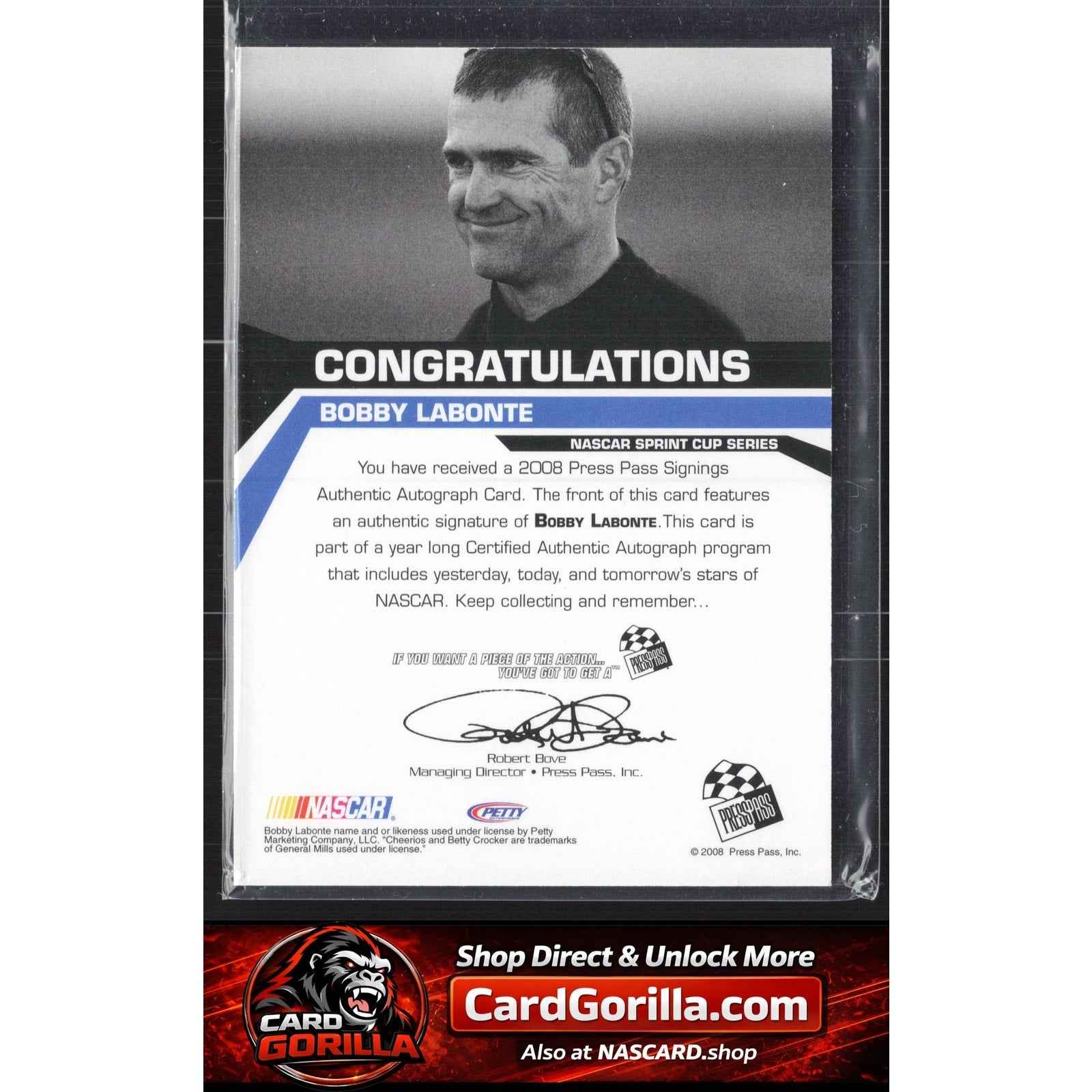 2008 Press Pass #NNO Bobby Labonte Signings Blue #/25