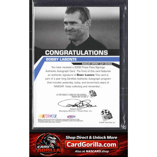 2008 Press Pass #NNO Bobby Labonte Signings Blue #/25