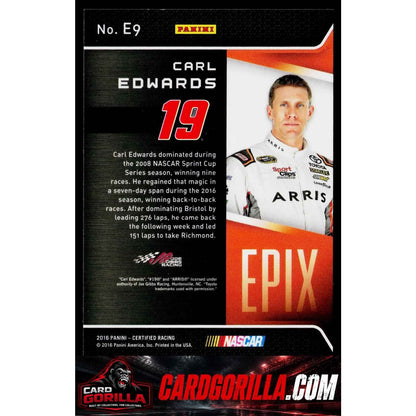 2016 Panini Certified #E9 Carl Edwards Epix Mirror Purple #/10