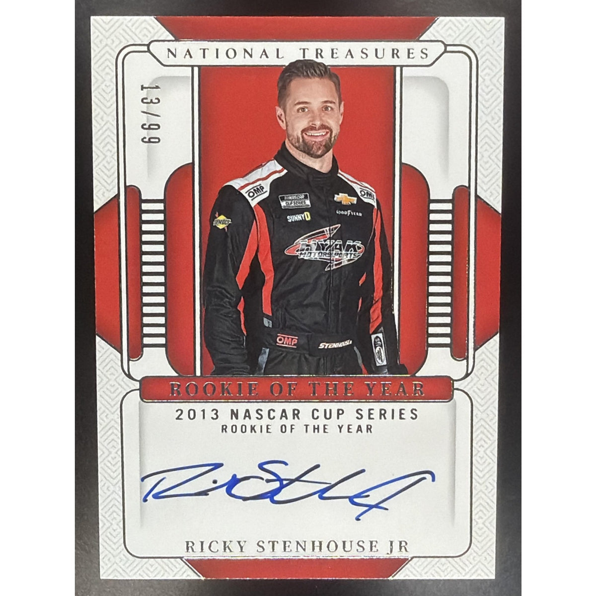 2025 Panini National Treasures Ricky Stenhouse Jr. Rookie of the Year Auto /99