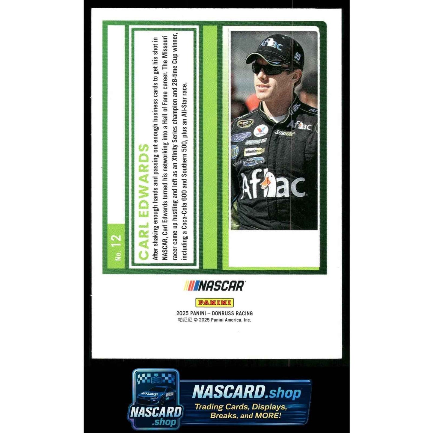 2025 Donruss #12 Carl Edwards Numbers #/99