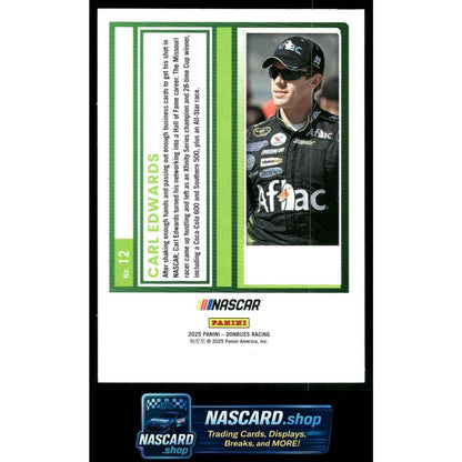 2025 Donruss #12 Carl Edwards Numbers #/99