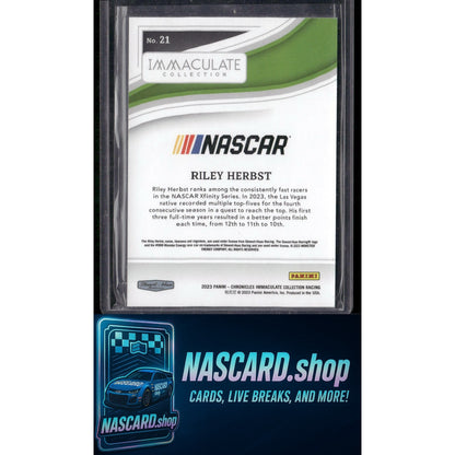 2023 Panini Chronicles #21 Riley Herbst Immaculate Holo Gold #/69 - NASCARD.shop
