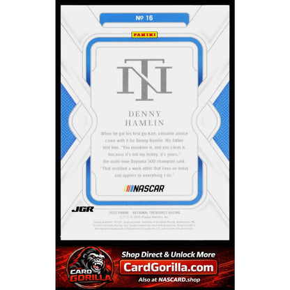 2025 Panini National Treasures #16 Denny Hamlin Holo Silver #/25