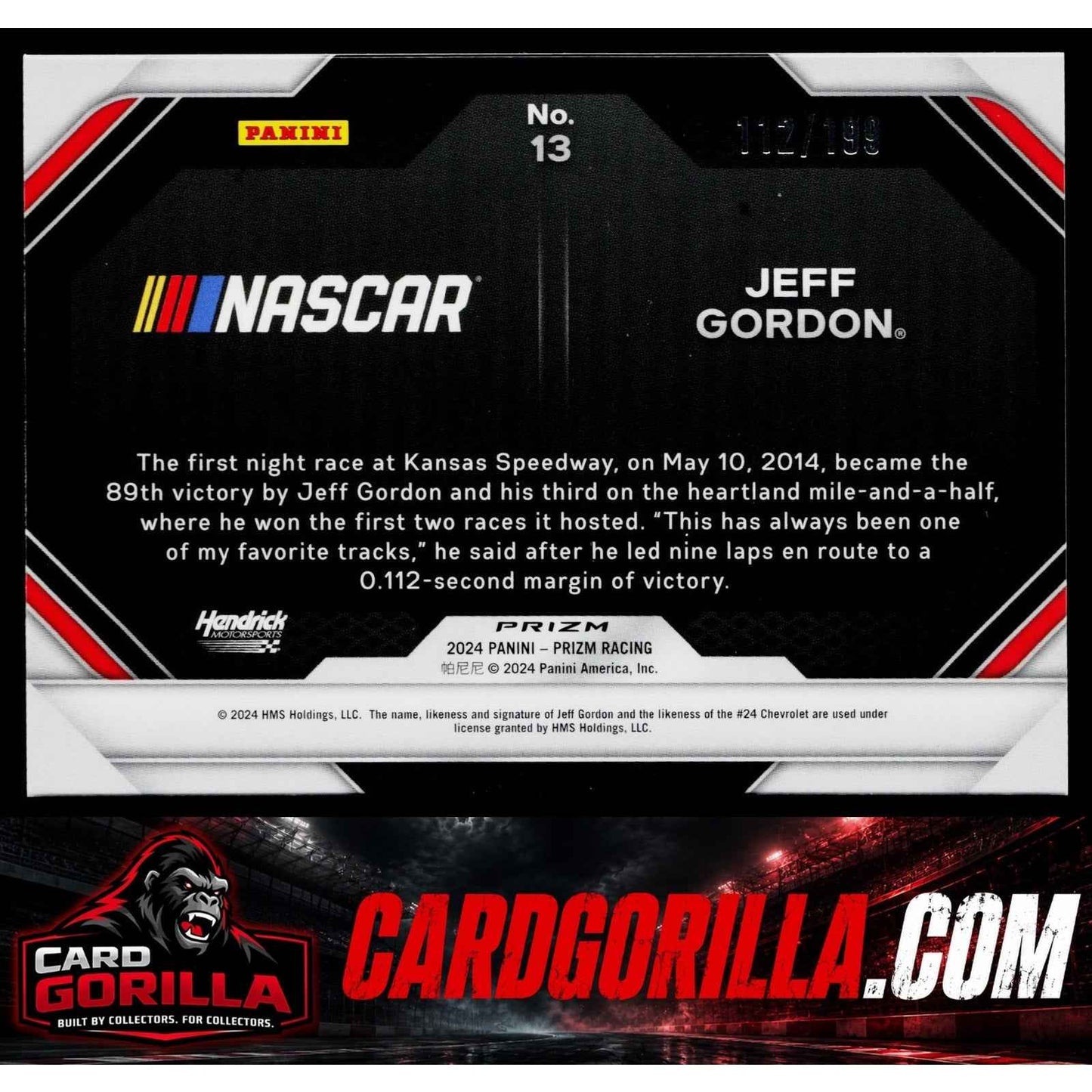 2024 Panini Prizm #13 Jeff Gordon Victory Lane Red Pulsar #/199