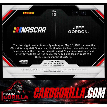 2024 Panini Prizm #13 Jeff Gordon Victory Lane Red Pulsar #/199