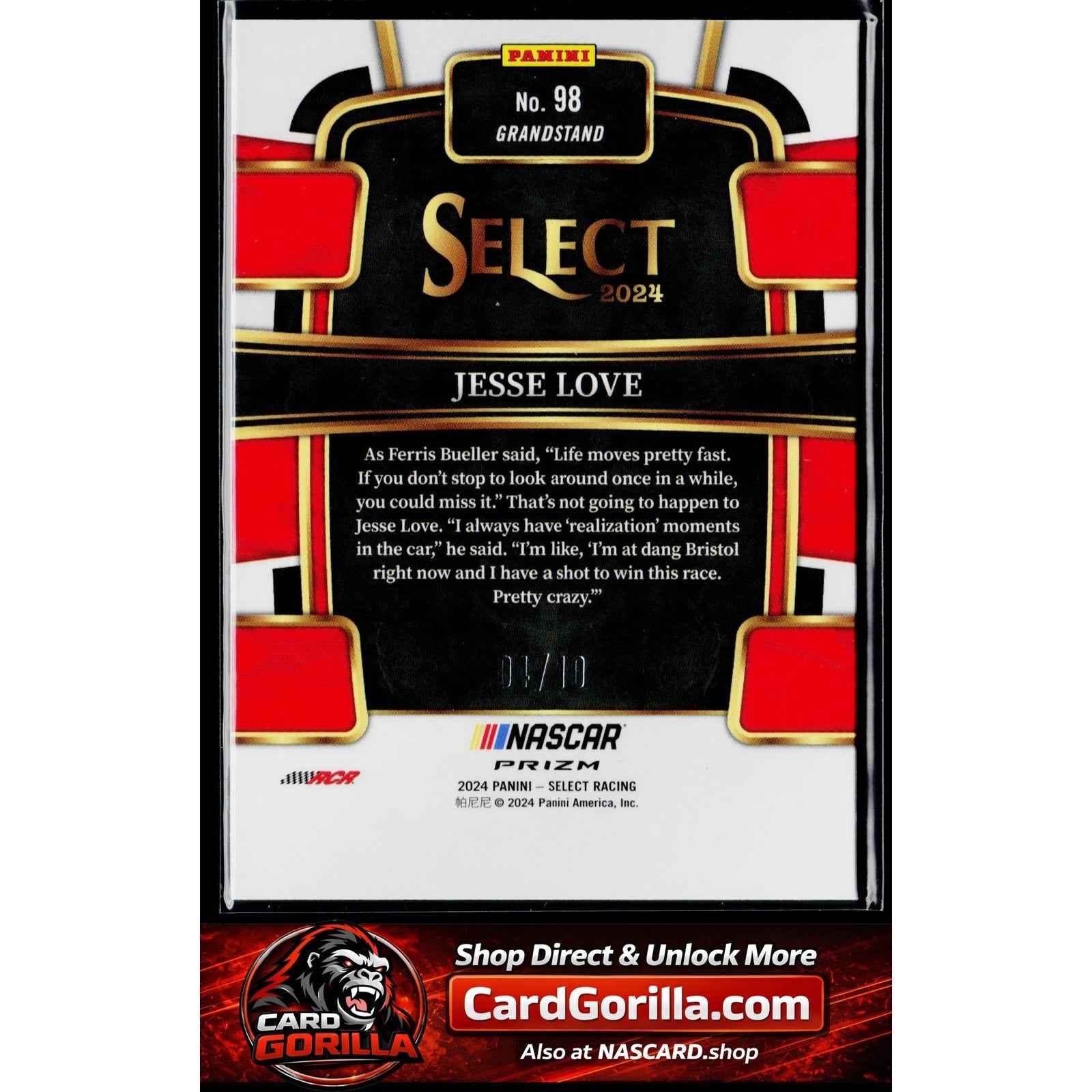 2024 Panini Select #98 Jesse Love Gold Prizms #/10