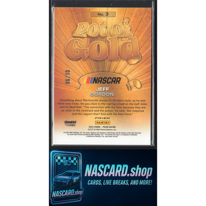 2024 Panini Prizm #3 Jeff Gordon Pot Of Gold Gold #/10