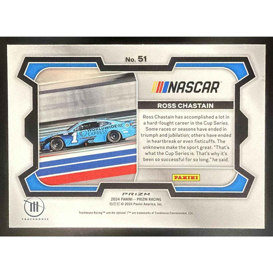 2024 Panini Prizm Ross Chastain #51 Rides White Sparkle Prizms