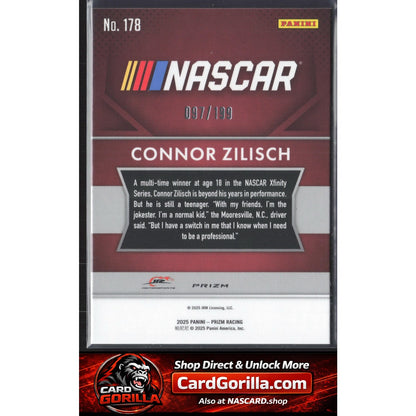2025 Panini Prizm #178 Connor Zilisch Blue #/199