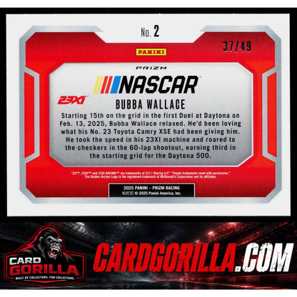2025 Panini Prizm #2 Bubba Wallace Victory Lane Blue #/49