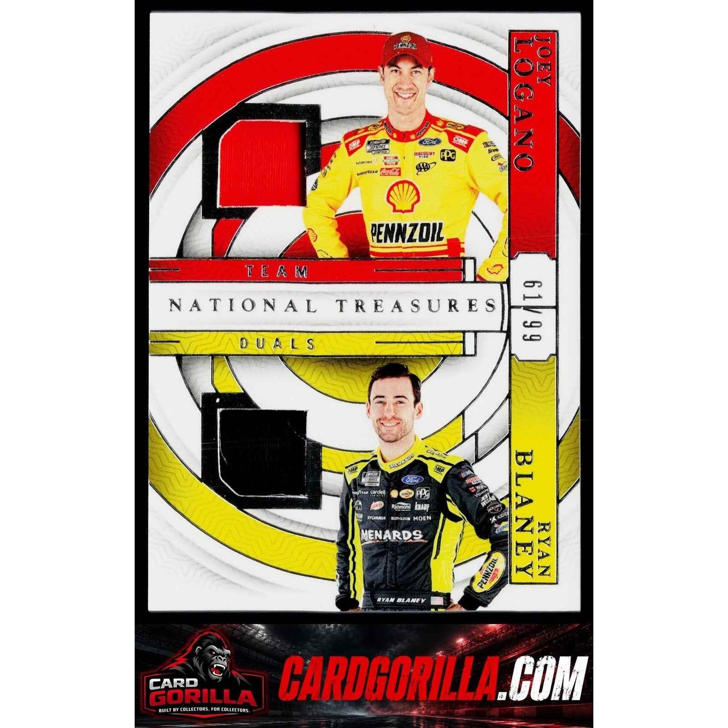 2024 Panini National Treasures #TD-PRS Ryan Blaney / Joey Logano Team Duals #/99