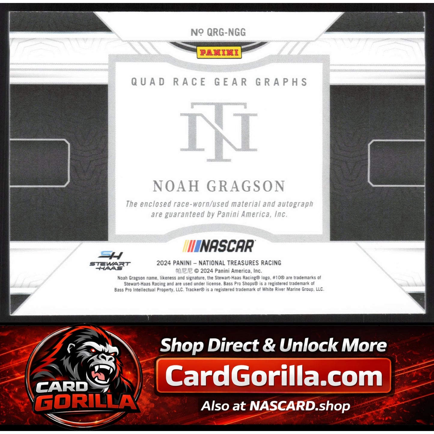 2024 Panini National Treasures #QRG-NGG Noah Gragson Quad Race Gear Graphs #/49