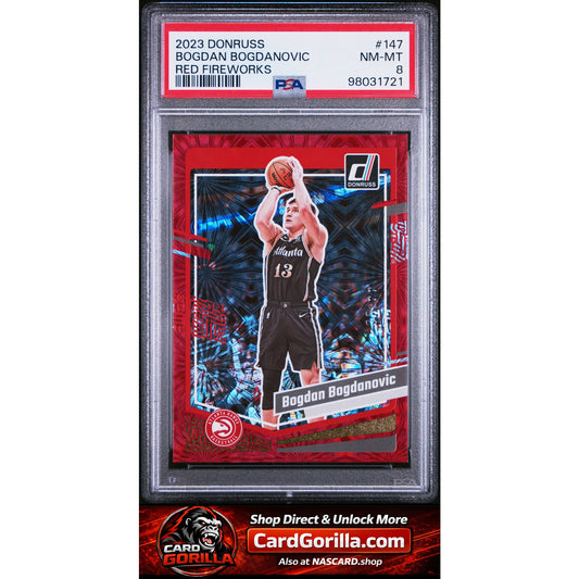 2023 Panini Donruss #147 Bogdan Bogdanovic Red Fireworks PSA 8