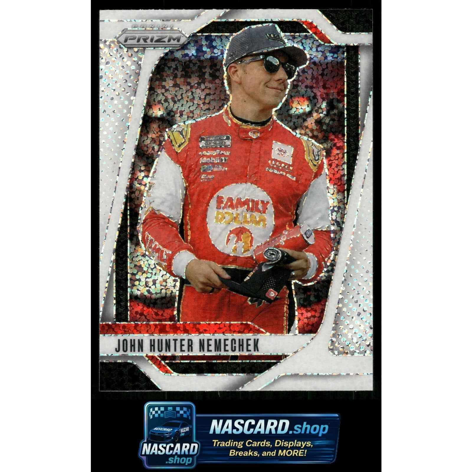 2025 Panini Prizm #25 John Hunter Nemechek White Sparkle