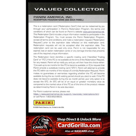 2025 Panini National Treasures Ryan Blaney Firesuit Signatures #/75 Redemption