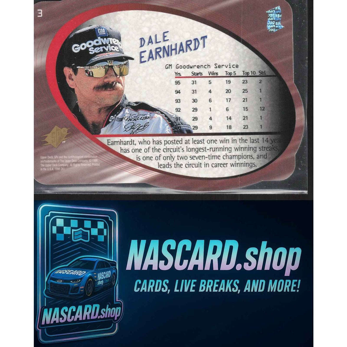 1996 SPx #3 Dale Earnhardt Gold