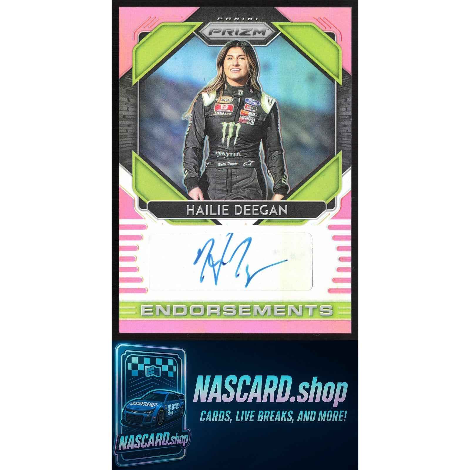 2020 Panini Prizm #E-HD Hailie Deegan Endorsements Pink Prizm #/50