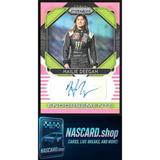 2020 Panini Prizm #E-HD Hailie Deegan Endorsements Pink Prizm #/50