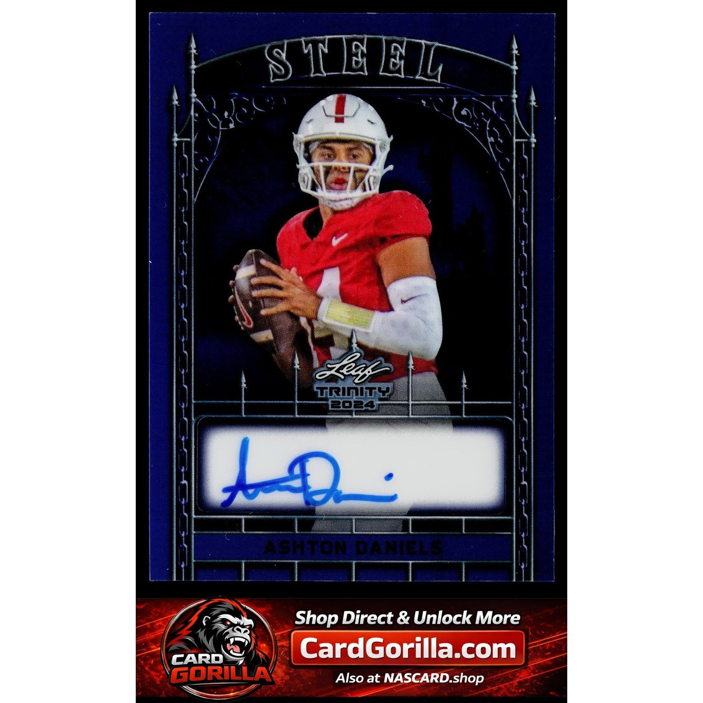 2024 Leaf Trinity - Autographs Steel Blue #S-AD1 Ashton Daniels #/10