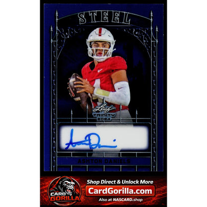 2024 Leaf Trinity - Autographs Steel Blue #S-AD1 Ashton Daniels #/10