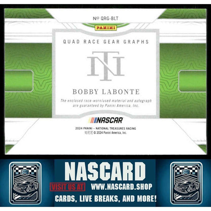 2024 National Treasures Quad Race Gear Graphs Holo Silver Bobby Labonte /25 - NASCARD.shop