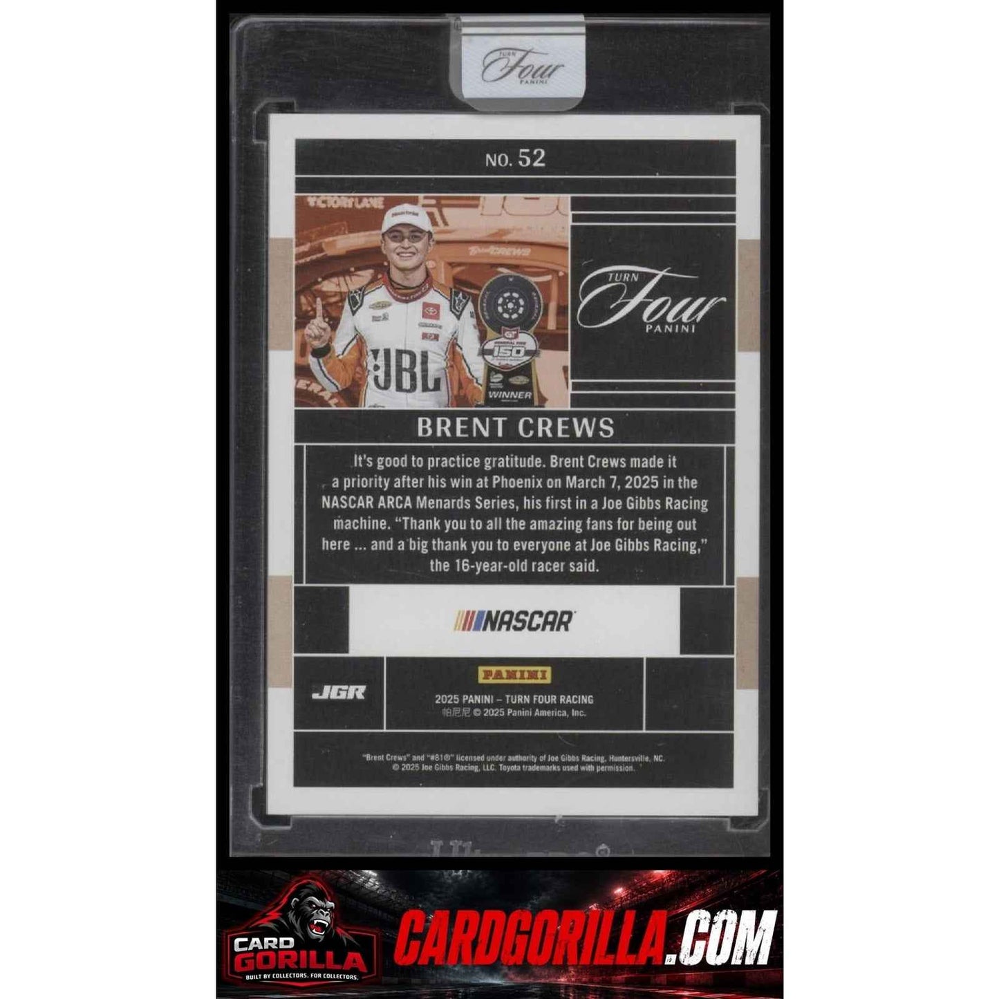 2025 Panini Turn Four #52 Brent Crews #/75 RC