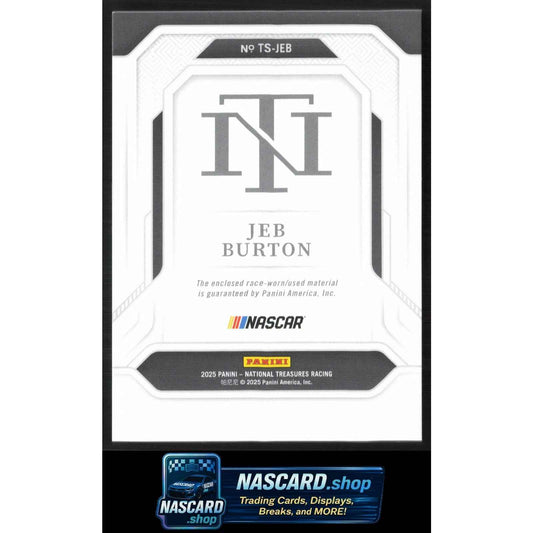 2025 Panini National Treasures #TS-JB Jeb Burton Treasured Swatches #/30