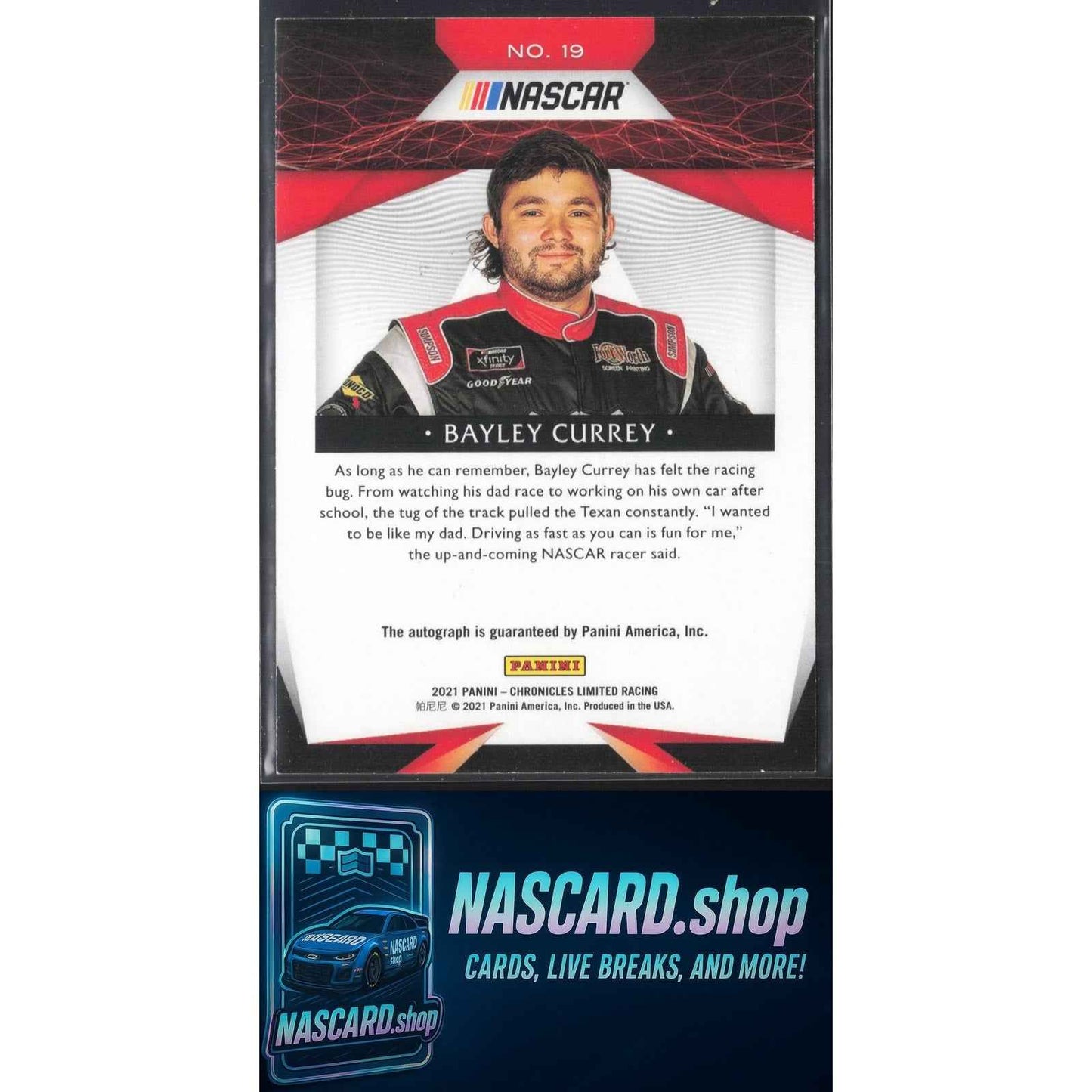 2021 Panini Chronicles #19 Bayley Currey Limited Autographs RC