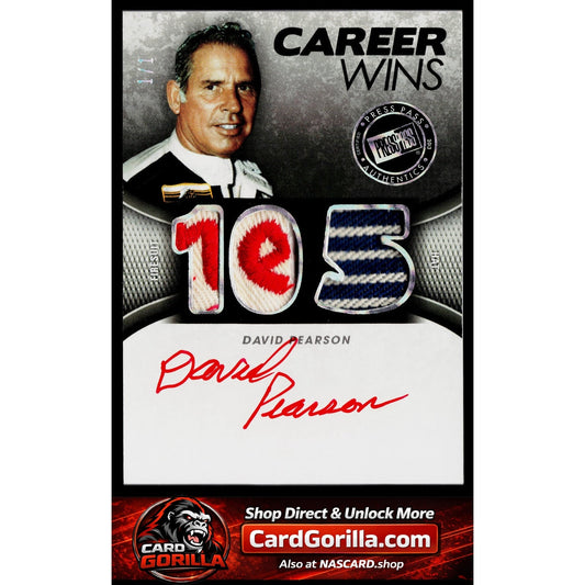 2013 Press Pass Redline David Pearson Career Wins Relic Autographs Melting #1/1