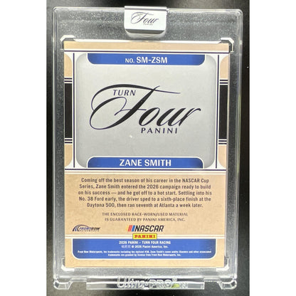 2026 Panini Turn Four Racing Zane Smith #SM-ZSM Sheet Metal Swatches 165/199 MEM