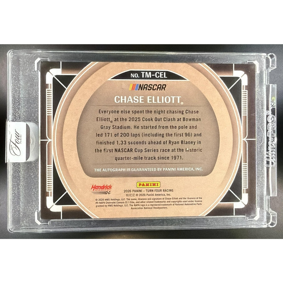 2026 Panini Turn Four Racing Chase Elliott #TM-CEL Timeless Moments /25 Auto