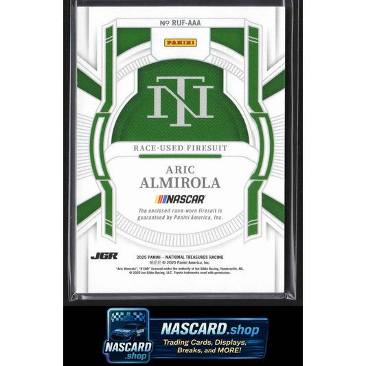 2025 Panini National Treasures #RUF-AAA Aric Almirola Race Used Firesuit #/99