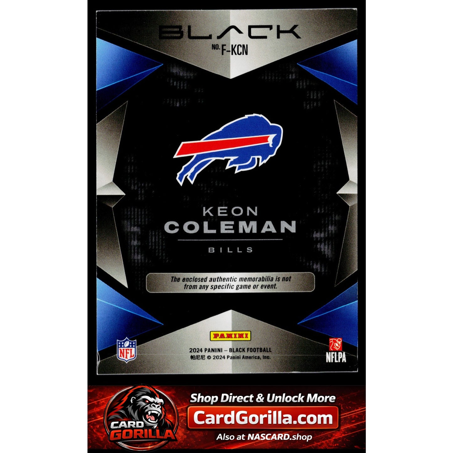 2024 Panini Black #F-KCN Keon Coleman Futuristic Citrine #/50