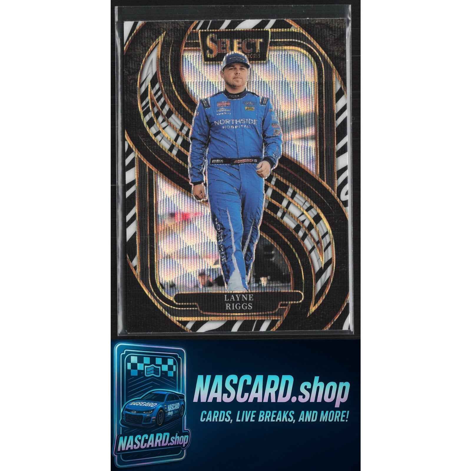 2025 Panini Select #209 Layne Riggs Zebra Prizms