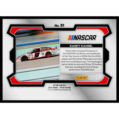 2024 Panini Prizm #31 Kasey Kahne White Sparkle