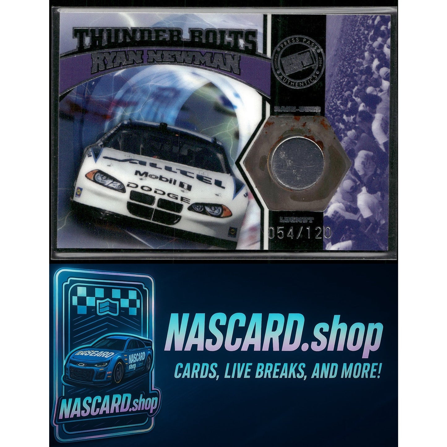 2004 Press Pass Optima #TBT 5 Ryan Newman Thunder Bolts Cars #/120 - NASCARD.shop