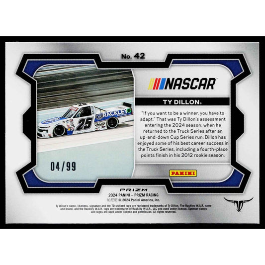 2024 Panini Prizm #42 Ty Dillon Purple #/99