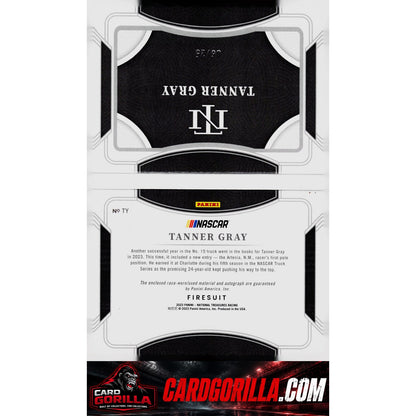 2023 Panini National Treasures Tanner Gray Jumbo Firesuit Signature Booklet #/25