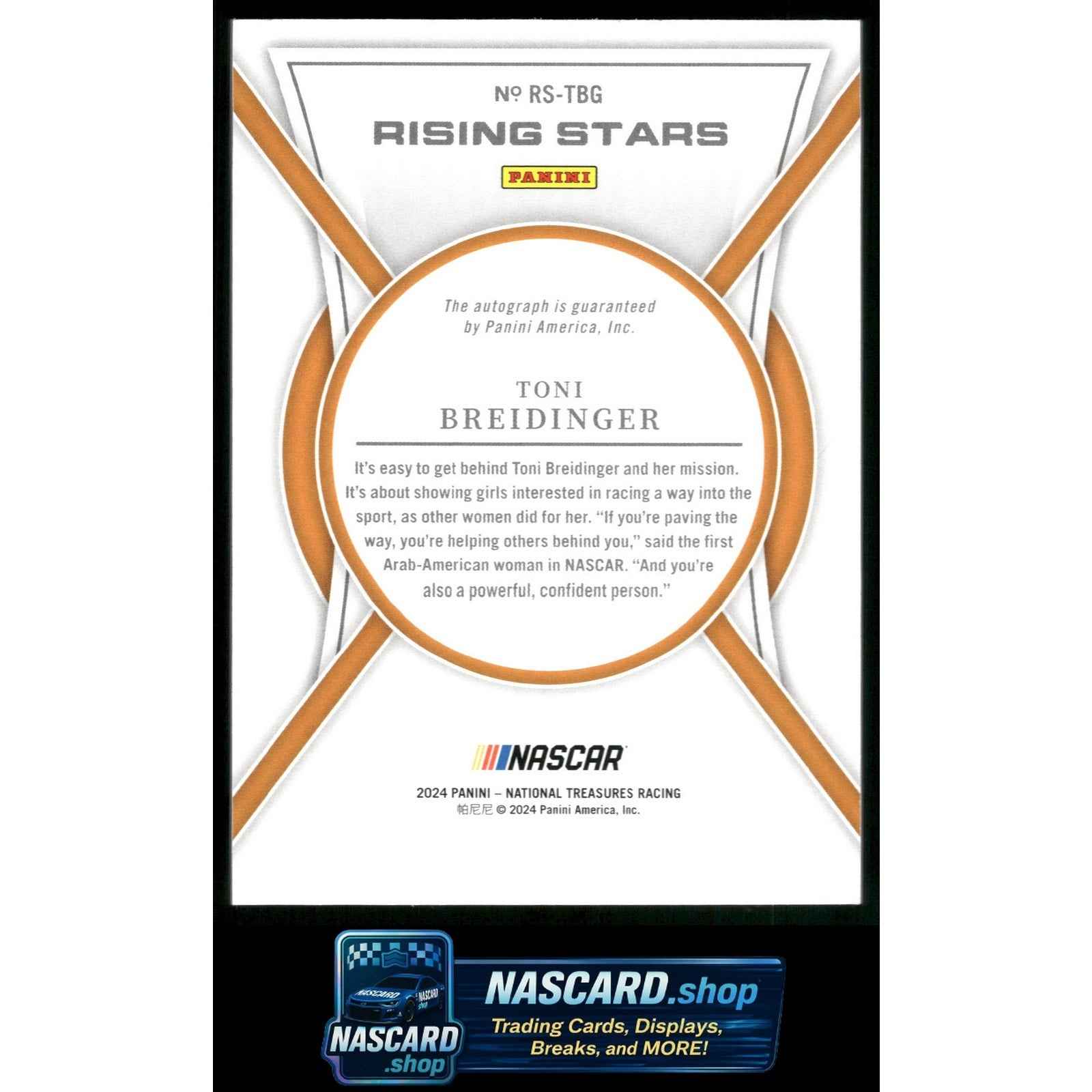 2024 Panini National Treasures Toni Breidinger Rising Stars Holo Silver #/49
