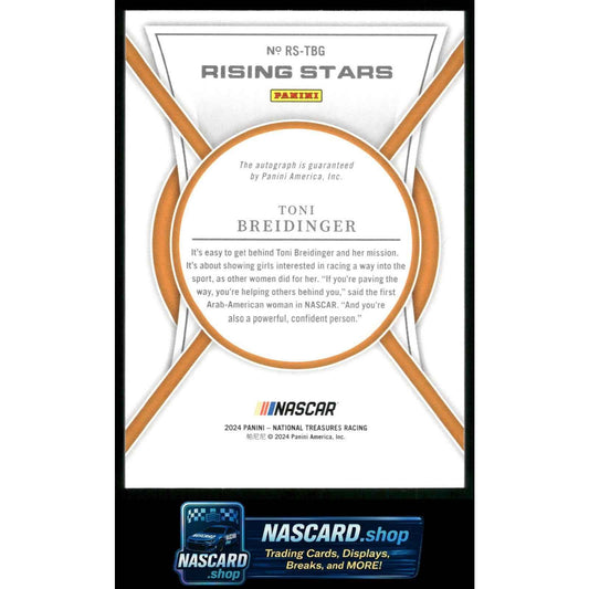 2024 Panini National Treasures Toni Breidinger Rising Stars Holo Silver #/49