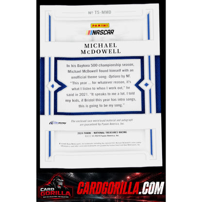 2024 Panini National Treasures #TS-MMD Michael McDowell Treasured Swatches #/99
