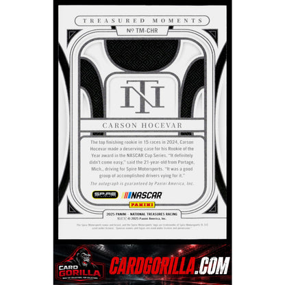 2025 Panini National Treasures #TM-CHR Carson Hocevar Treasured Moments #/99