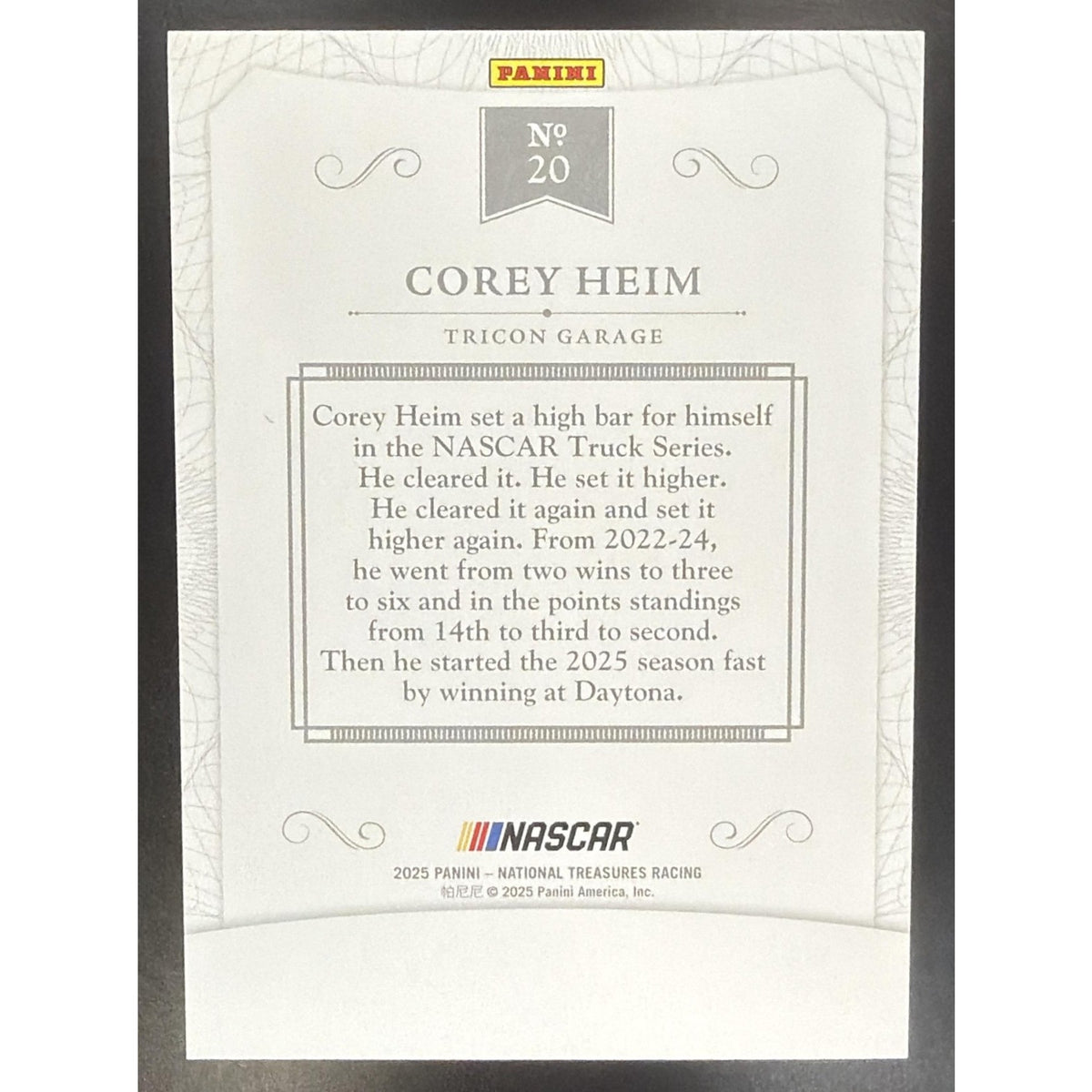 2025 Panini National Treasures Corey Heim #20 2016 Throwback 23/35